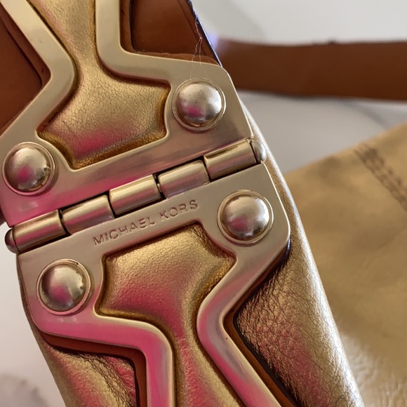 Vintage gold leather Michael Kors hobo style purse - Picture 4 of 8